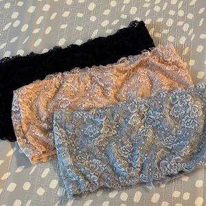 3 lace bandeaus